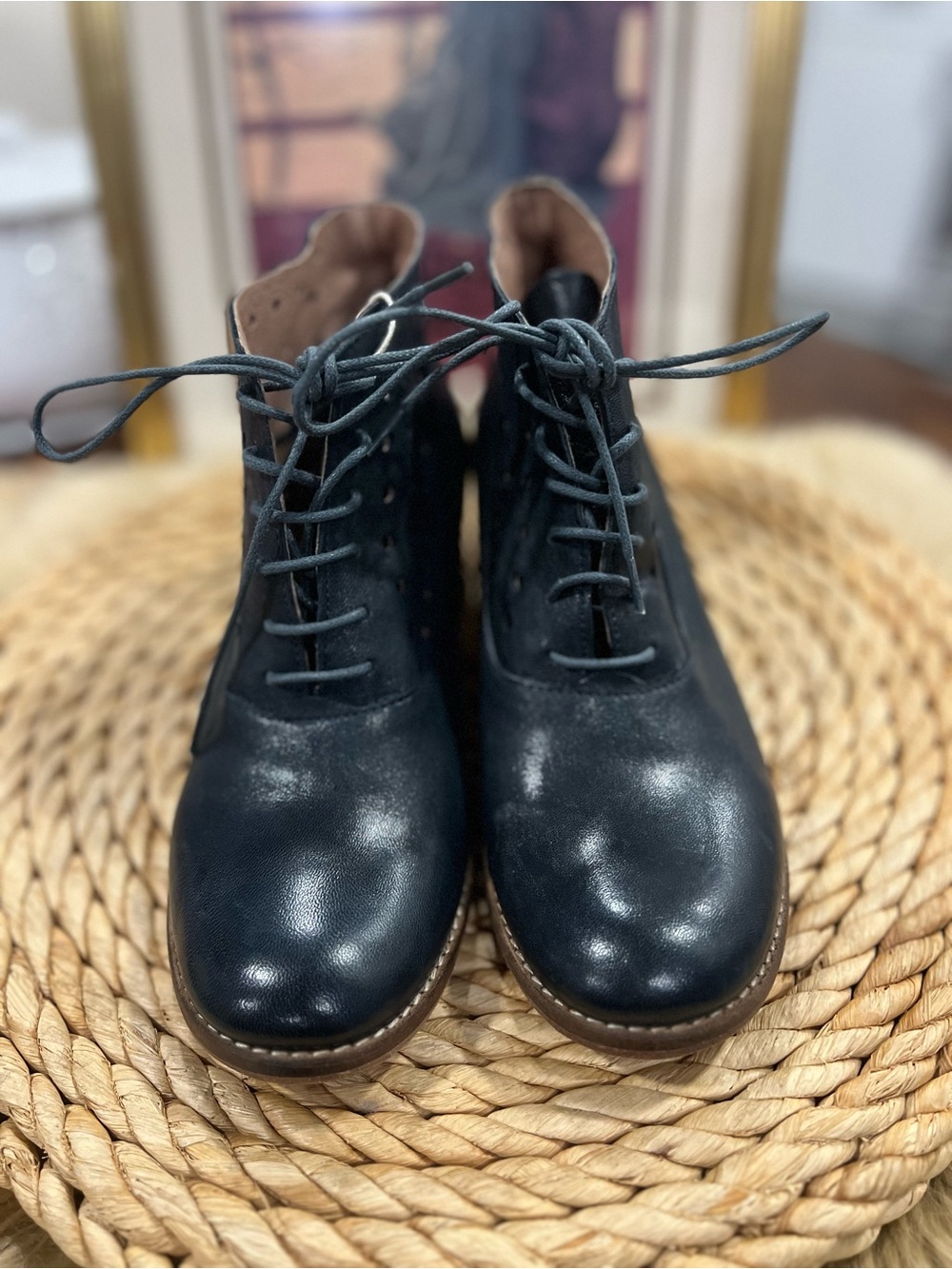 Women’s Black Leather Lace-Up Boots